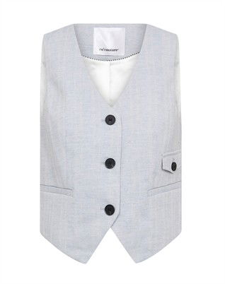 Lisa CC Linen Tailor Vest - Light Blue